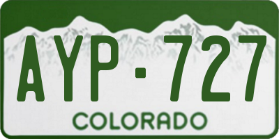 CO license plate AYP727