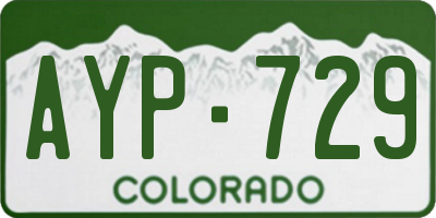 CO license plate AYP729