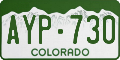 CO license plate AYP730