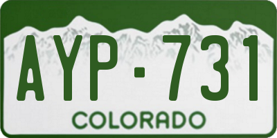 CO license plate AYP731