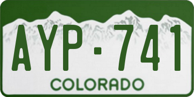 CO license plate AYP741