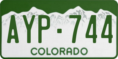 CO license plate AYP744