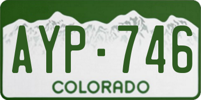 CO license plate AYP746