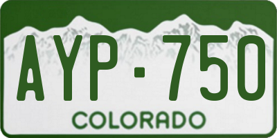 CO license plate AYP750