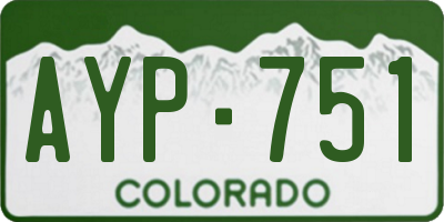 CO license plate AYP751
