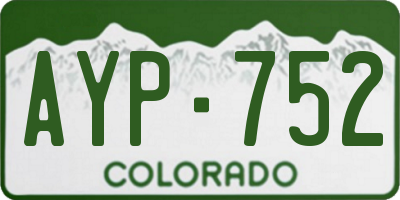 CO license plate AYP752