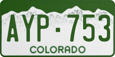 CO license plate AYP753