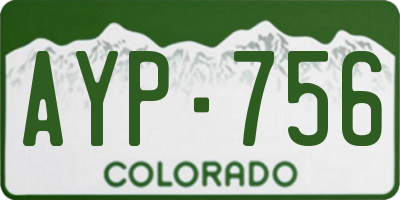 CO license plate AYP756