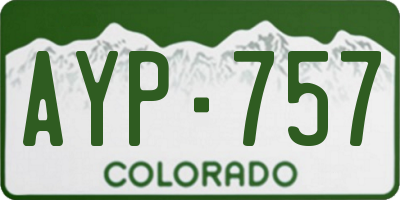 CO license plate AYP757