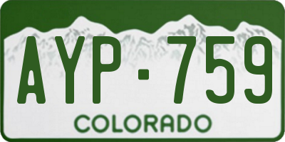 CO license plate AYP759