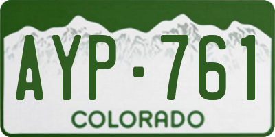 CO license plate AYP761