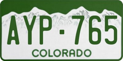 CO license plate AYP765