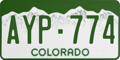 CO license plate AYP774