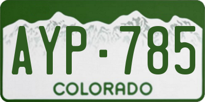 CO license plate AYP785