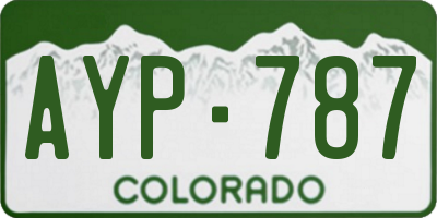 CO license plate AYP787