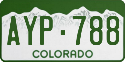 CO license plate AYP788