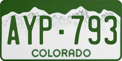 CO license plate AYP793