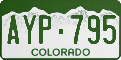 CO license plate AYP795