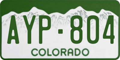 CO license plate AYP804