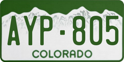 CO license plate AYP805