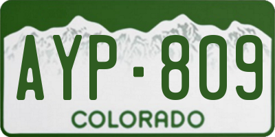 CO license plate AYP809