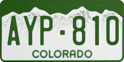 CO license plate AYP810