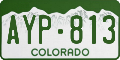 CO license plate AYP813