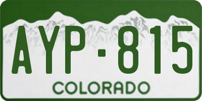 CO license plate AYP815