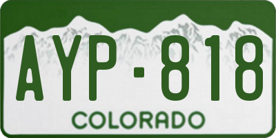 CO license plate AYP818