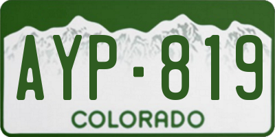 CO license plate AYP819
