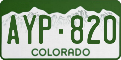 CO license plate AYP820