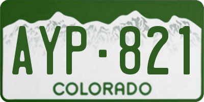 CO license plate AYP821