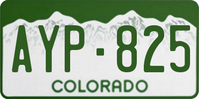 CO license plate AYP825