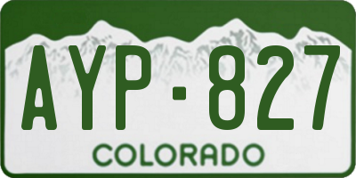 CO license plate AYP827