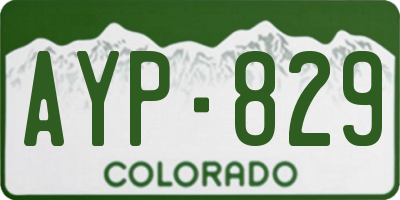 CO license plate AYP829