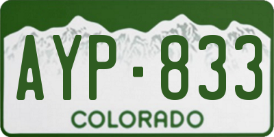 CO license plate AYP833