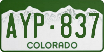 CO license plate AYP837