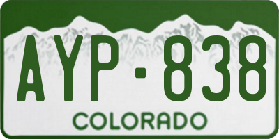 CO license plate AYP838