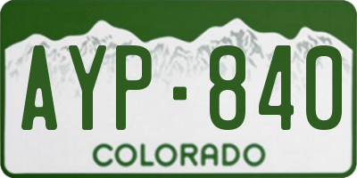 CO license plate AYP840