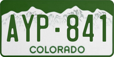 CO license plate AYP841