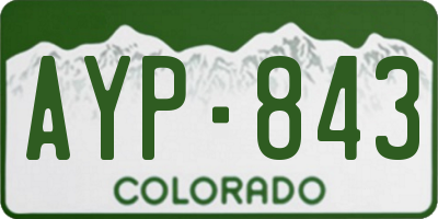 CO license plate AYP843