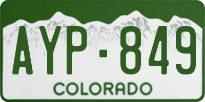 CO license plate AYP849