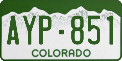 CO license plate AYP851