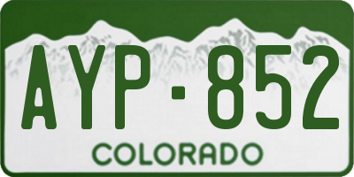 CO license plate AYP852