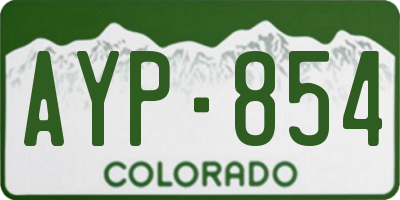 CO license plate AYP854