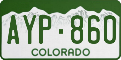 CO license plate AYP860