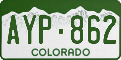 CO license plate AYP862