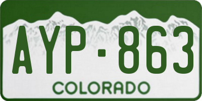 CO license plate AYP863