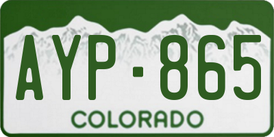 CO license plate AYP865