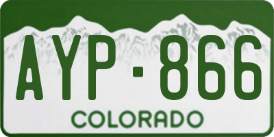 CO license plate AYP866